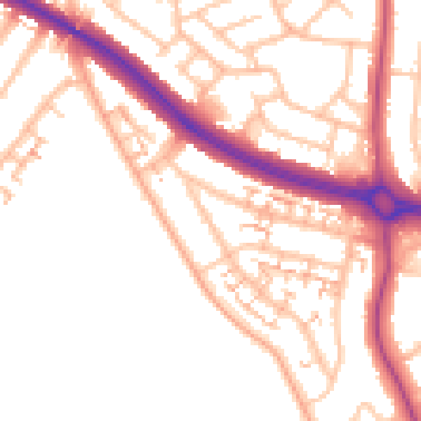 Daytime road noise heatmap for CV3 6JL
