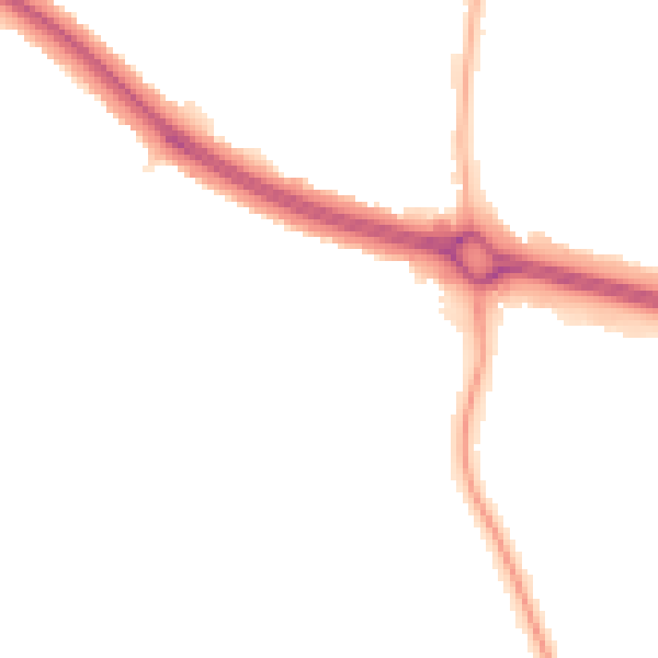 Night-time road noise heatmap for CV3 6JN