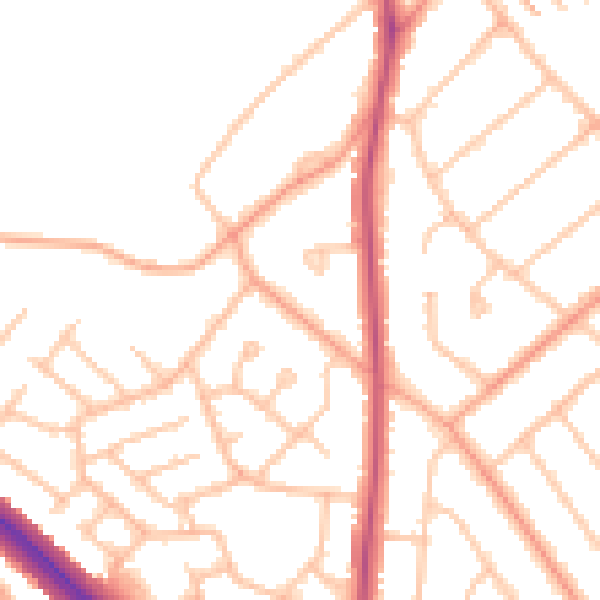 Daytime road noise heatmap for CV3 6JX