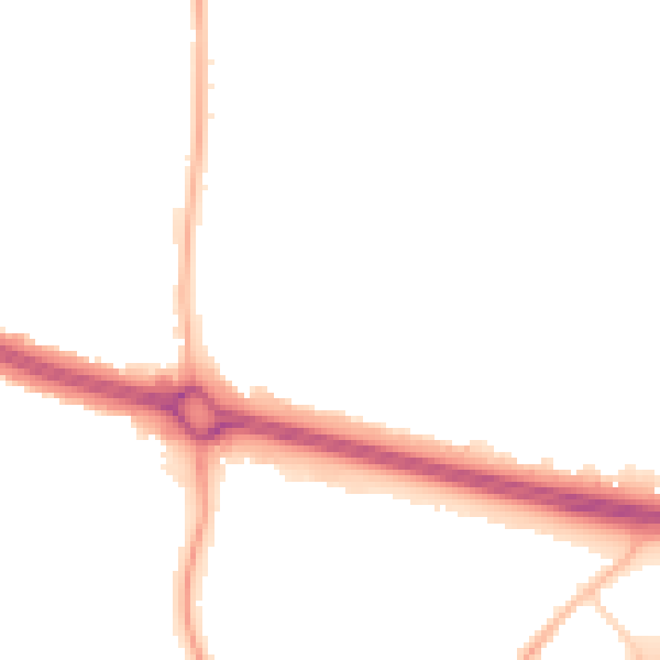 Night-time road noise heatmap for CV3 6LY