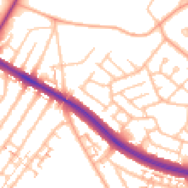 Daytime road noise heatmap for CV3 6NS