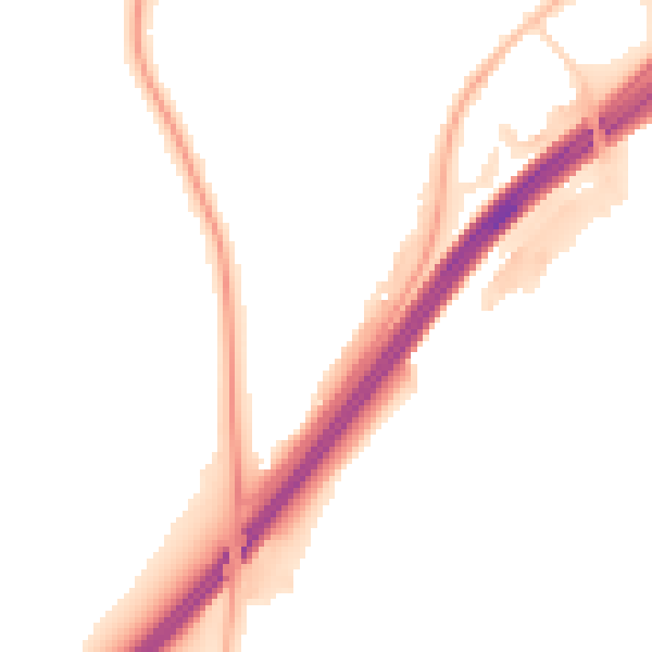 Night-time road noise heatmap for CV3 6PN