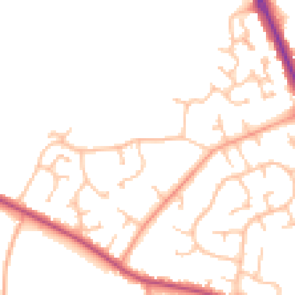 Daytime road noise heatmap for CV7 7AB