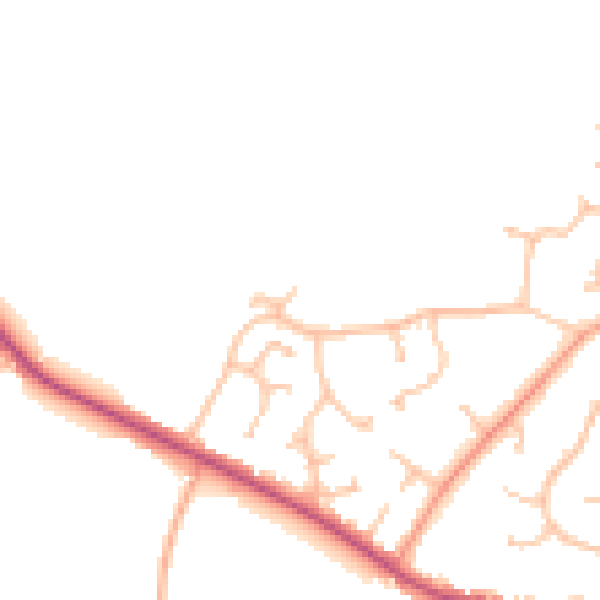 Daytime road noise heatmap for CV7 7AD
