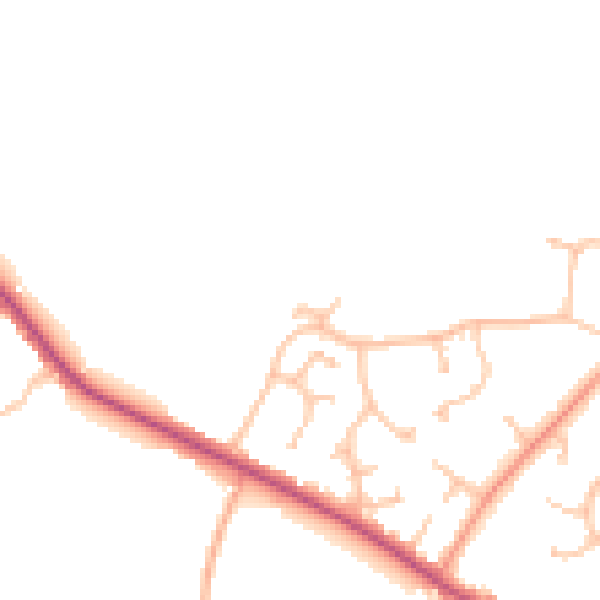 Daytime road noise heatmap for CV7 7AE