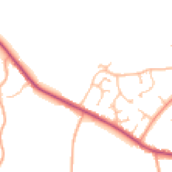 Daytime road noise heatmap for CV7 7AF