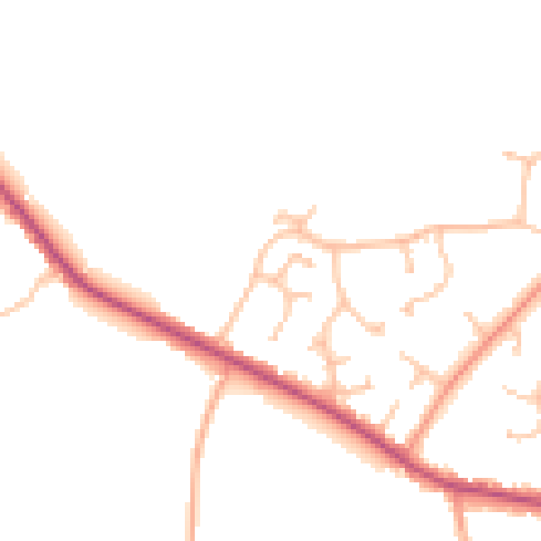 Daytime road noise heatmap for CV7 7AG