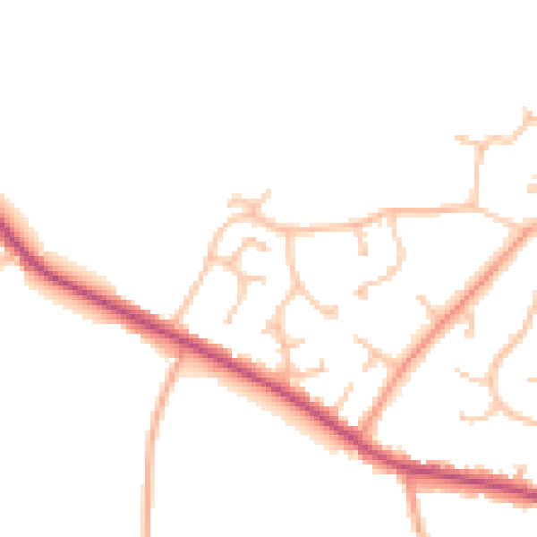 Daytime road noise heatmap for CV7 7AJ