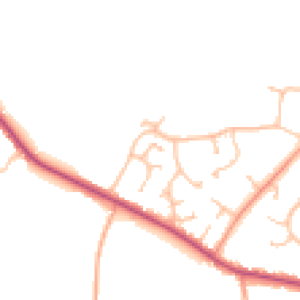 Daytime road noise heatmap for CV7 7AL