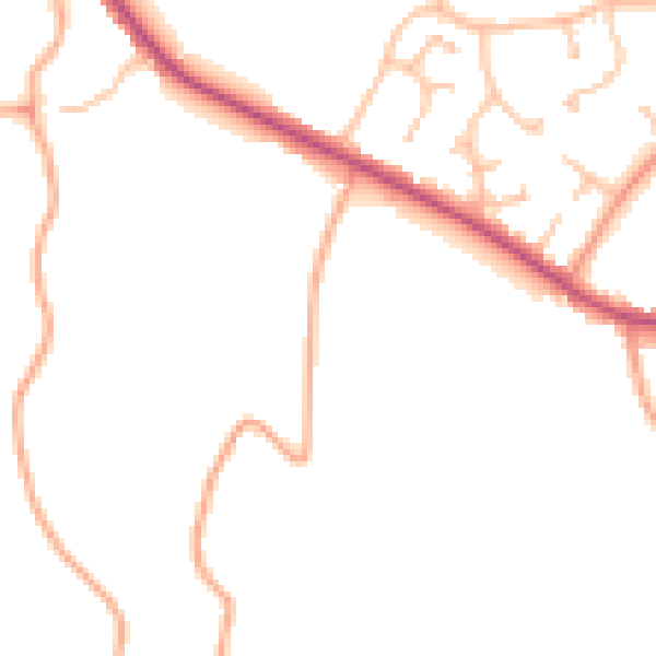 Daytime road noise heatmap for CV7 7AN