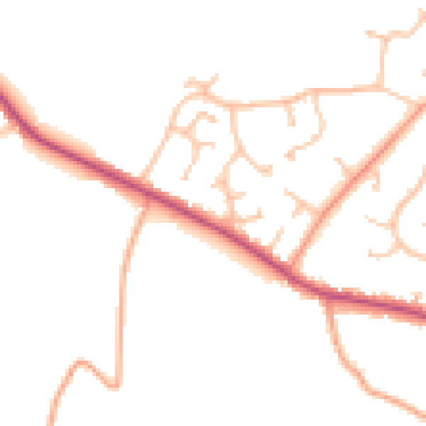 Daytime road noise heatmap for CV7 7AP
