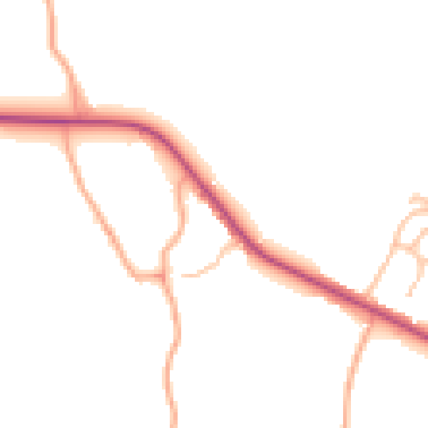 Daytime road noise heatmap for CV7 7AS