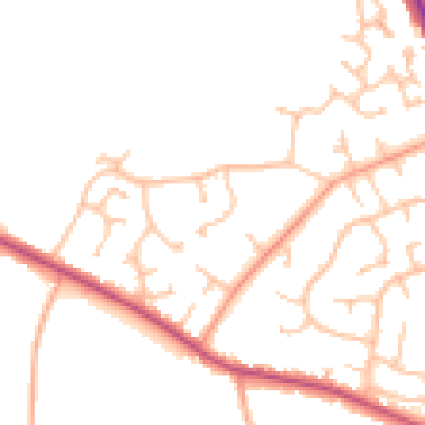 Daytime road noise heatmap for CV7 7AU