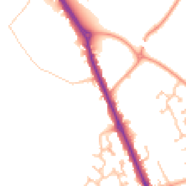 Daytime road noise heatmap for CV7 7BF