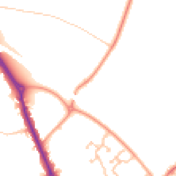 Daytime road noise heatmap for CV7 7BN