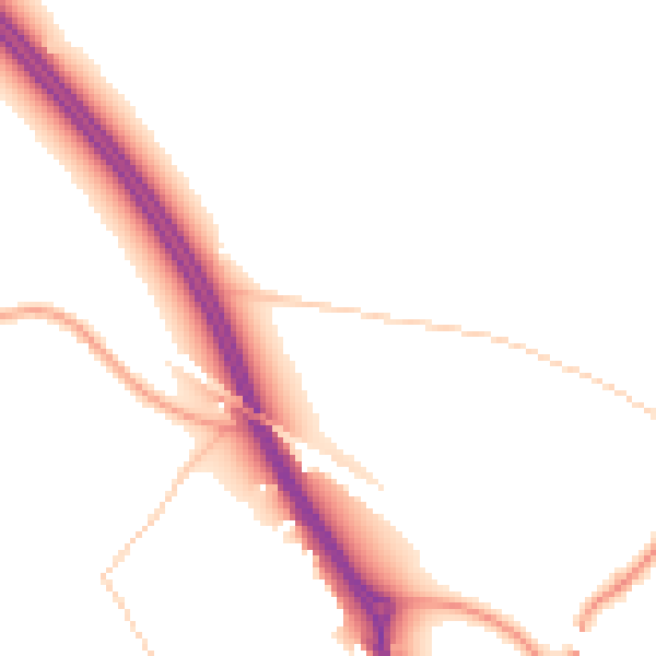 Daytime road noise heatmap for CV7 7BP