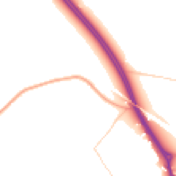 Daytime road noise heatmap for CV7 7BS