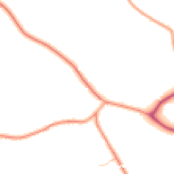 Daytime road noise heatmap for CV7 7BY