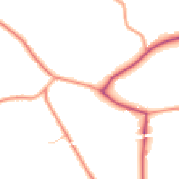 Daytime road noise heatmap for CV7 7BZ