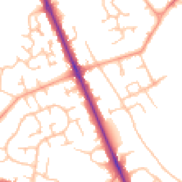 Daytime road noise heatmap for CV7 7DL