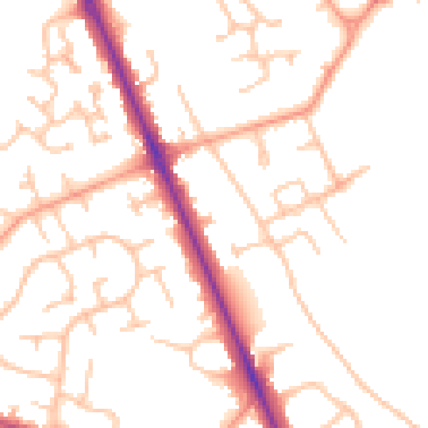 Daytime road noise heatmap for CV7 7DP