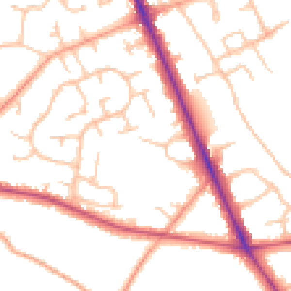 Daytime road noise heatmap for CV7 7DS