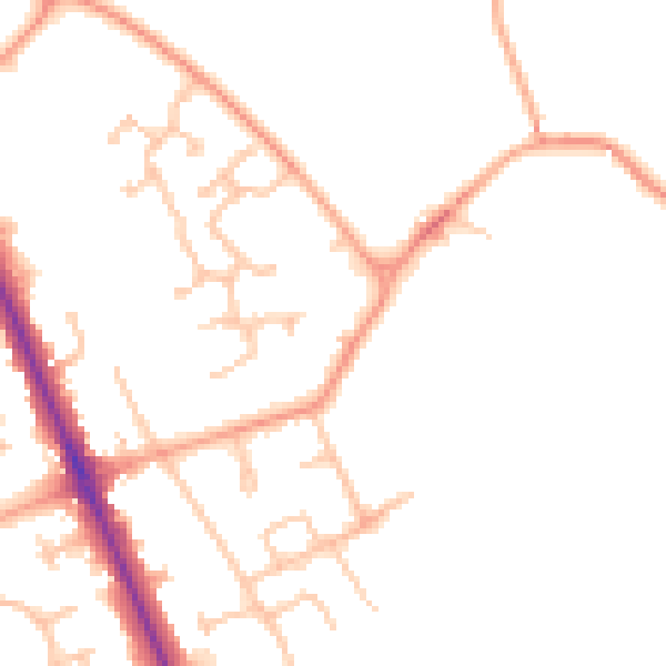 Daytime road noise heatmap for CV7 7EN