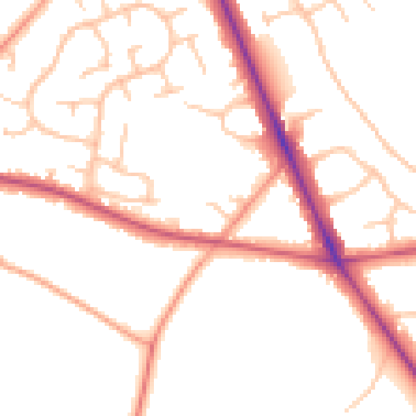 Daytime road noise heatmap for CV7 7FU