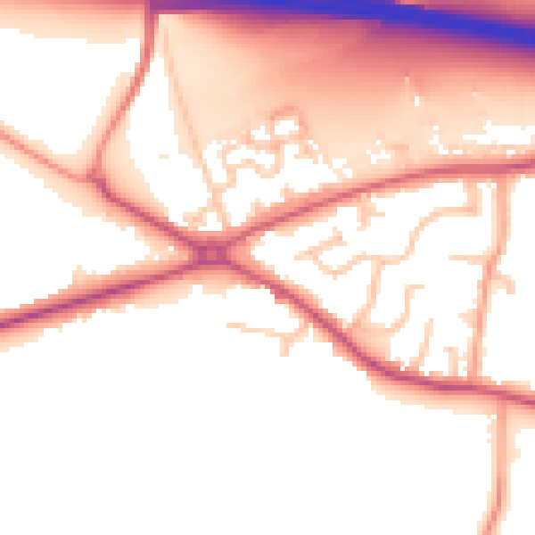 Daytime road noise heatmap for CV7 7LN