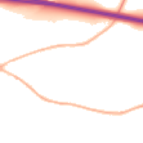 Night-time road noise heatmap for CV7 7LQ