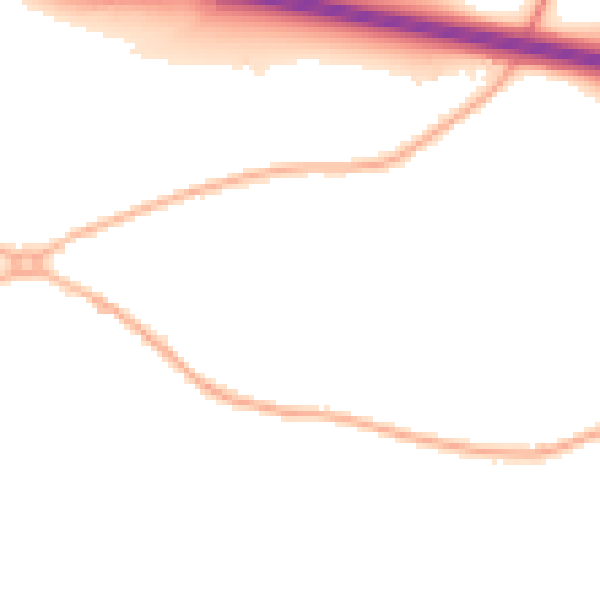 Night-time road noise heatmap for CV7 7LS