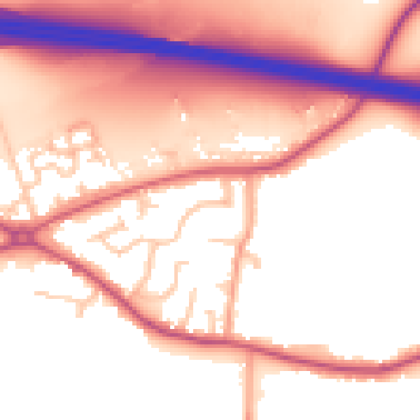 Daytime road noise heatmap for CV7 7LU