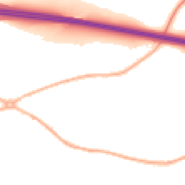 Night-time road noise heatmap for CV7 7LU