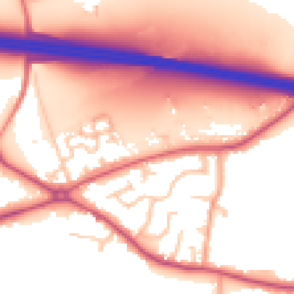 Daytime road noise heatmap for CV7 7LW
