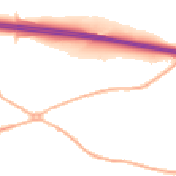 Night-time road noise heatmap for CV7 7LW