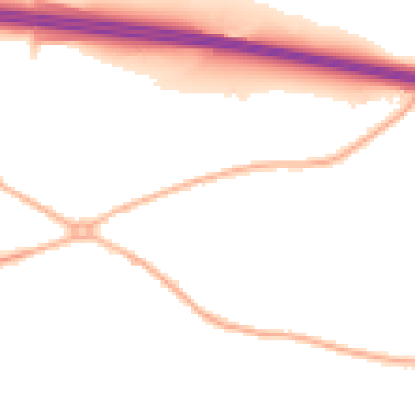 Night-time road noise heatmap for CV7 7LY