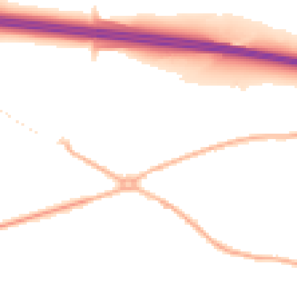 Night-time road noise heatmap for CV7 7LZ