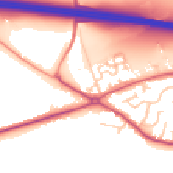 Daytime road noise heatmap for CV7 7NB