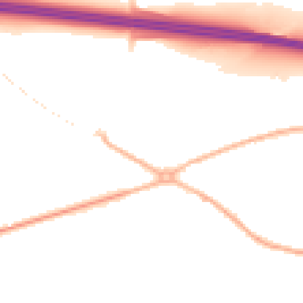 Night-time road noise heatmap for CV7 7NB