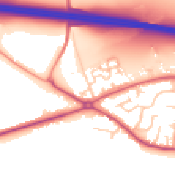 Daytime road noise heatmap for CV7 7ND