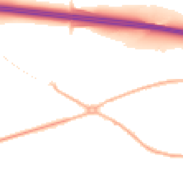 Night-time road noise heatmap for CV7 7ND
