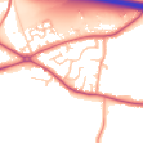 Daytime road noise heatmap for CV7 7NP