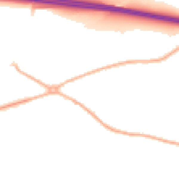 Night-time road noise heatmap for CV7 7NS
