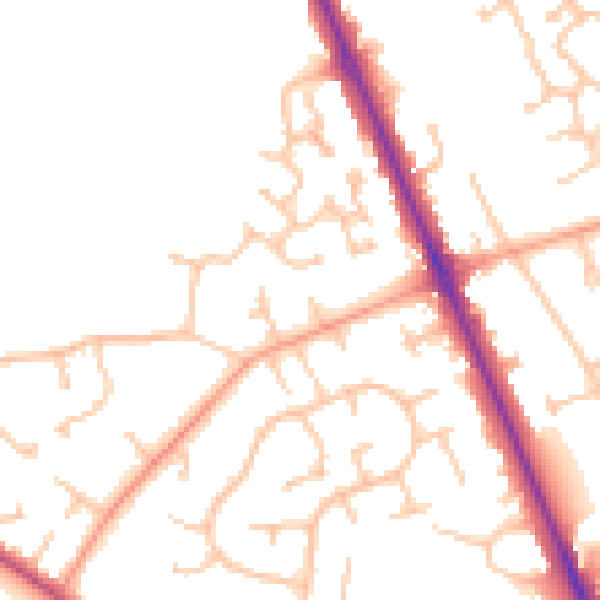 Daytime road noise heatmap for CV7 7PN