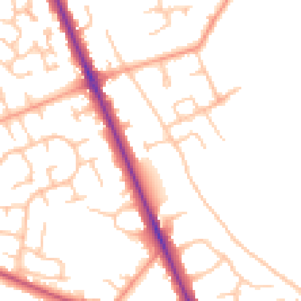 Daytime road noise heatmap for CV7 7PP