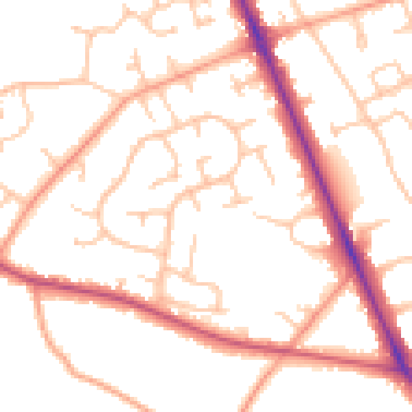 Daytime road noise heatmap for CV7 7QA