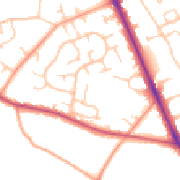 Daytime road noise heatmap for CV7 7QB