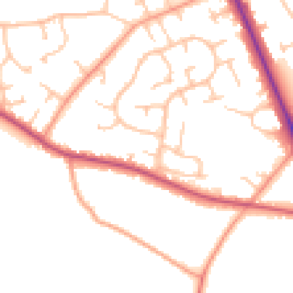 Daytime road noise heatmap for CV7 7QD