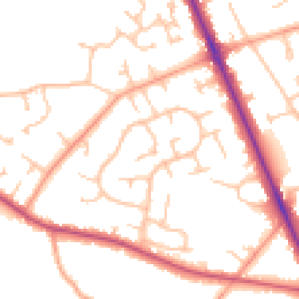 Daytime road noise heatmap for CV7 7QH