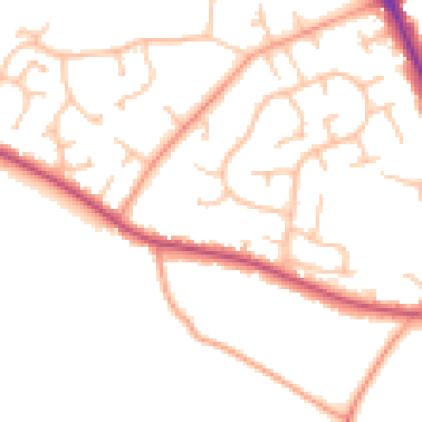 Daytime road noise heatmap for CV7 7QT
